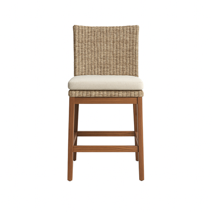 Armless Teak Outdoor Bar Stool