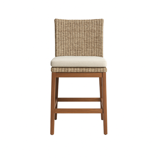 Armless Teak Outdoor Bar Stool