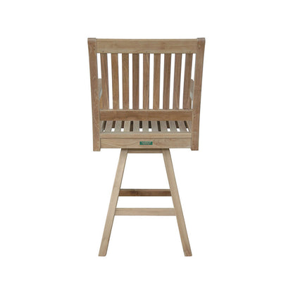 Swivel Teak Outdoor Bar Stool