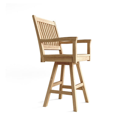 Swivel Teak Outdoor Bar Stool