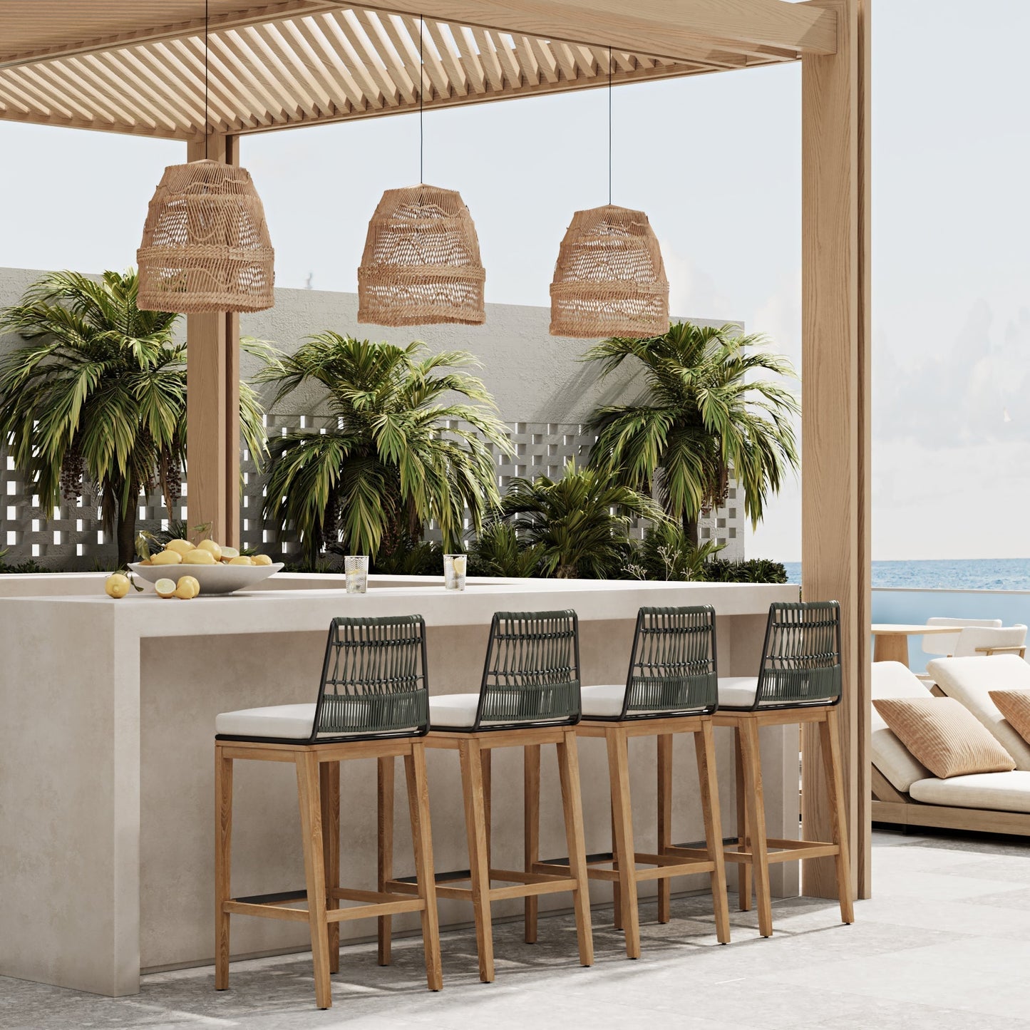 Outdoor Teak Bar Stool