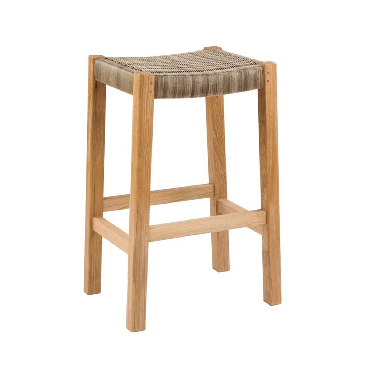 Backless Teak Outdoor Bar Stool