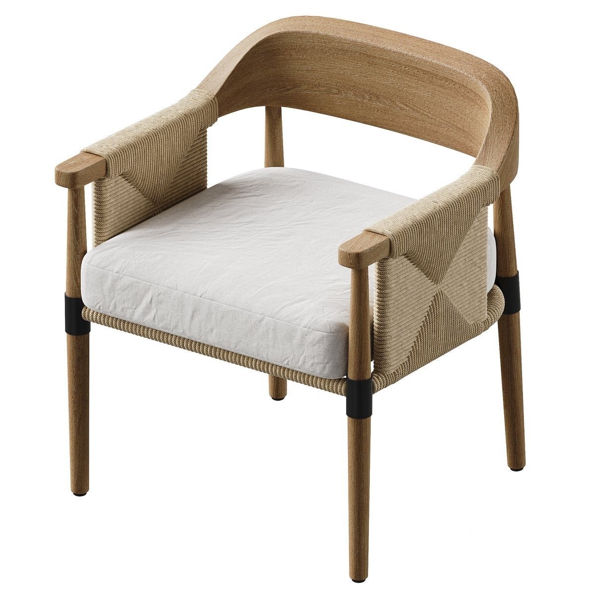 Teak Dining Chair with Performance Fabric