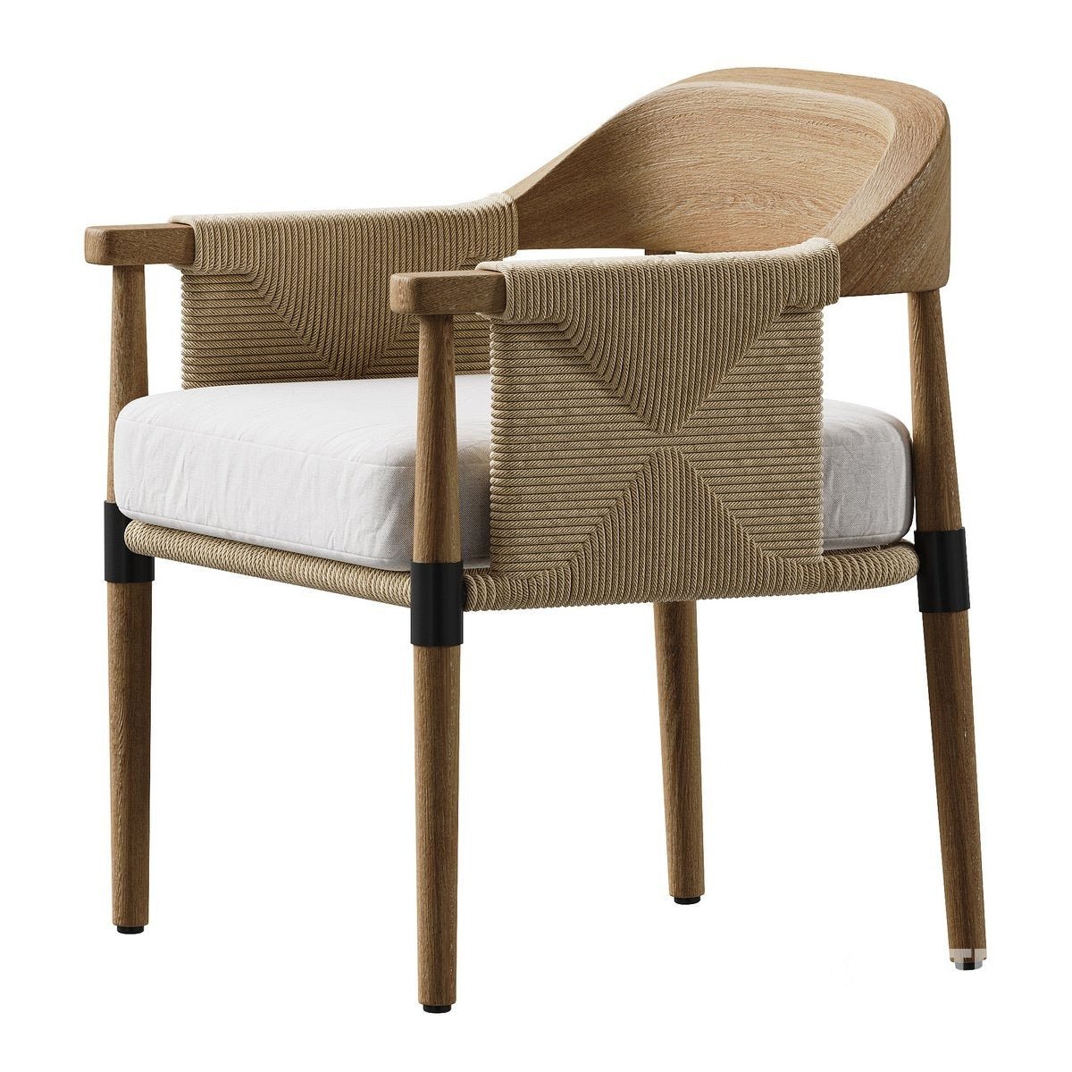 Teak Dining Chair with Performance Fabric