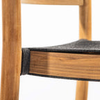 Polsterloser Armlehnloser Teak-Außenbarhocker
