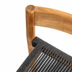 Polsterloser Armlehnloser Teak-Außenbarhocker