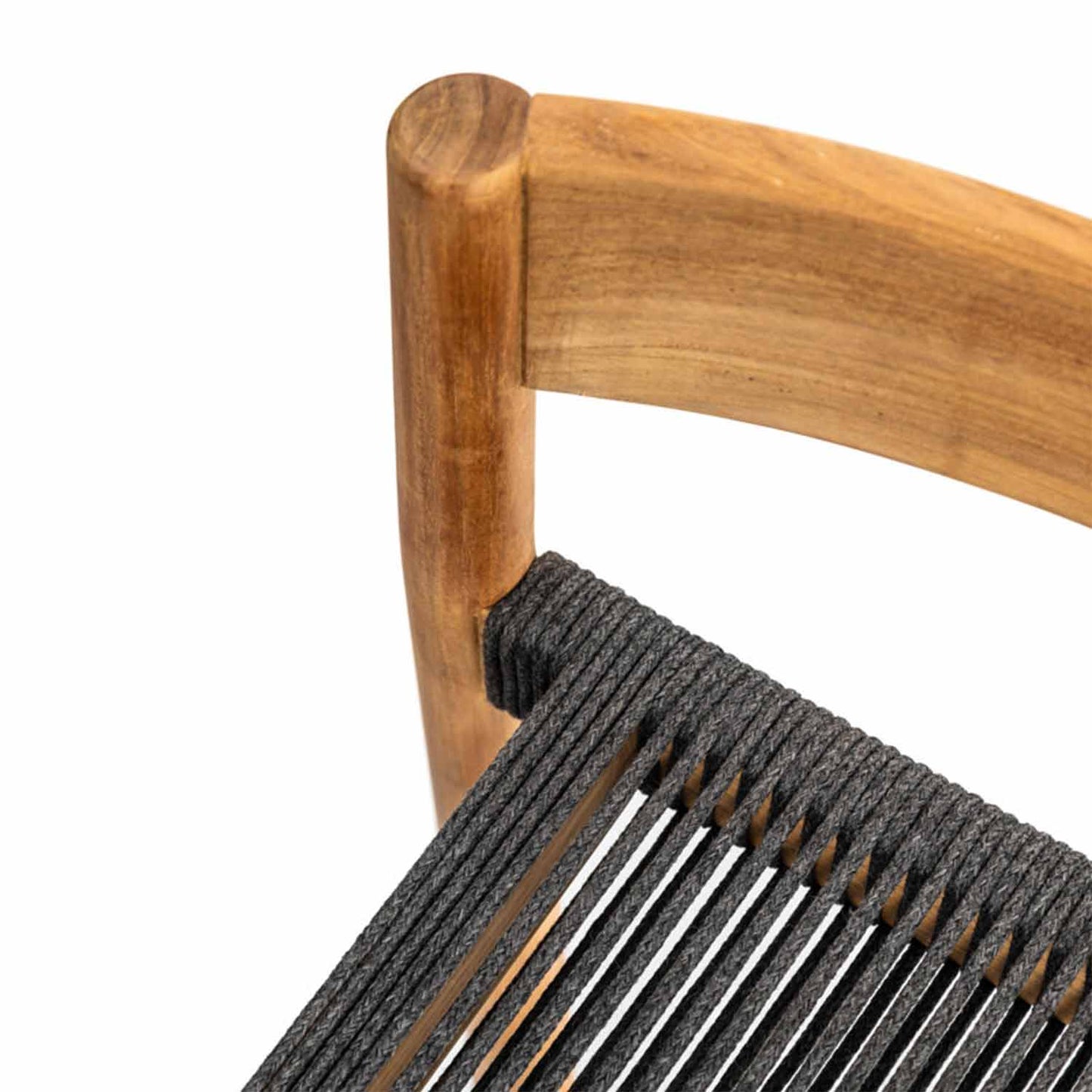 Upholstered Armless Teak Outdoor Bar Stool