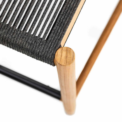 Upholstered Armless Teak Outdoor Bar Stool