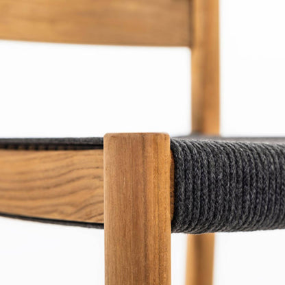 Upholstered Armless Teak Outdoor Bar Stool