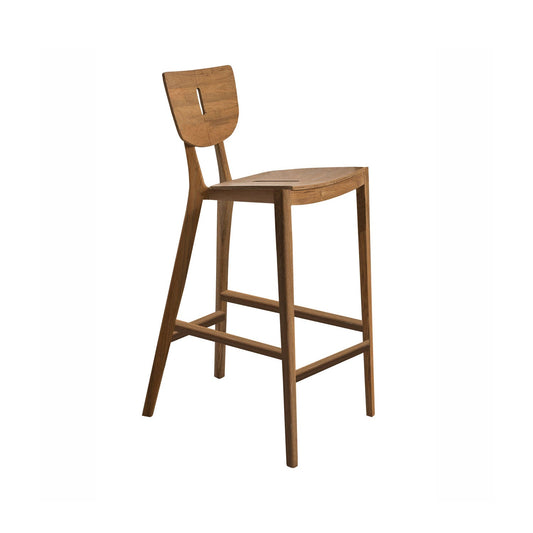 Armless Teak Outdoor Bar Stool