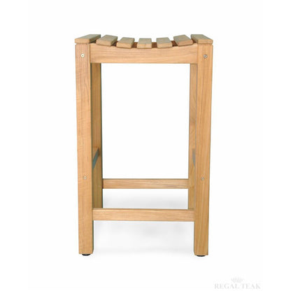Backless Teak Outdoor Bar Stool