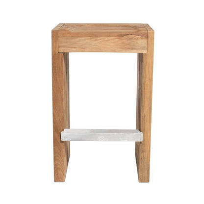 Backless Teak Outdoor Bar Stool