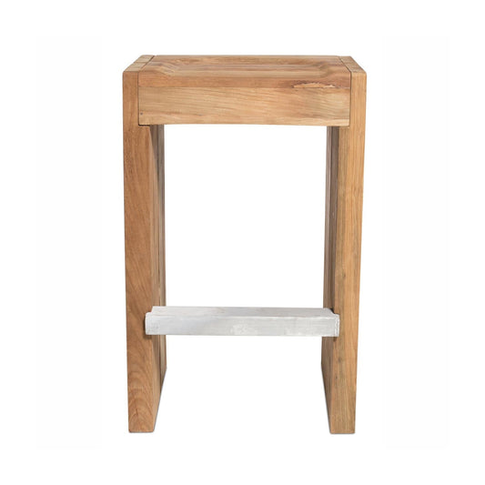 Backless Teak Outdoor Bar Stool