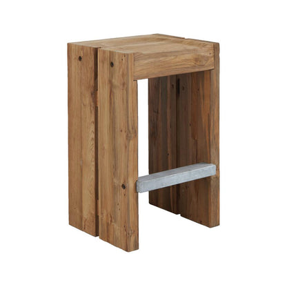 Backless Teak Outdoor Bar Stool