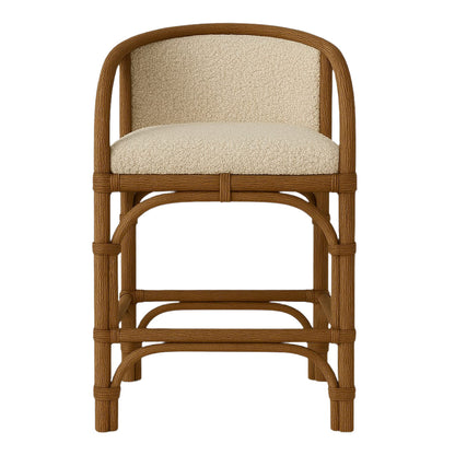Boucle & Rattan effect Counter & Bar Stool - Indoor and Outdoor use