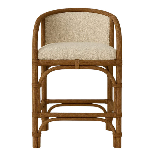 Boucle & Rattan effect Counter & Bar Stool - Indoor and Outdoor use