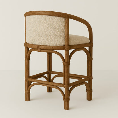 Boucle & Rattan effect Counter & Bar Stool - Indoor and Outdoor use