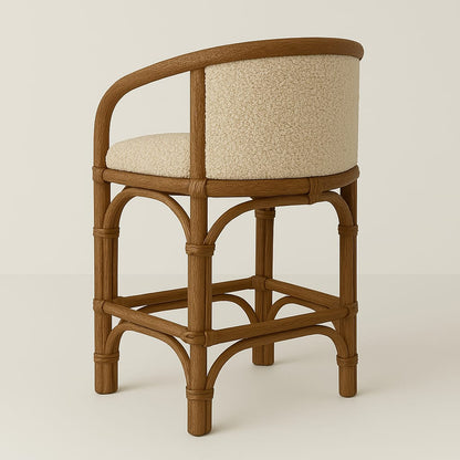 Boucle & Rattan effect Counter & Bar Stool - Indoor and Outdoor use