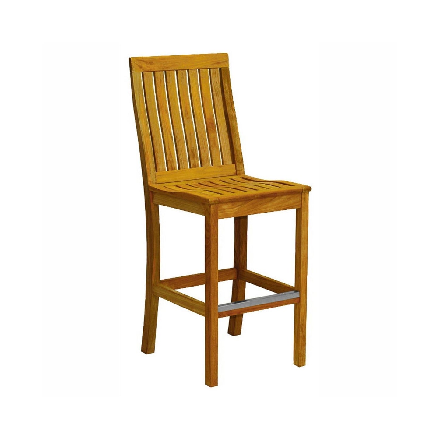 Armless Teak Outdoor Bar Stool