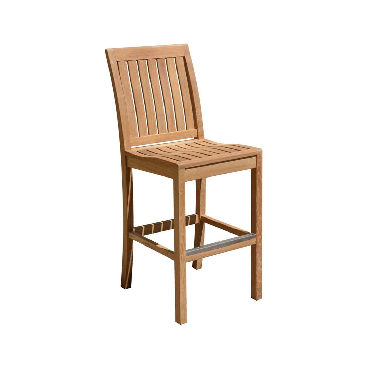 Armless Teak Outdoor Bar Stool