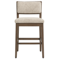 Upholstered Armless Teak Outdoor Bar Stool