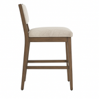 Upholstered Armless Teak Outdoor Bar Stool