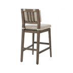 Upholstered Armless Teak Outdoor Bar Stool