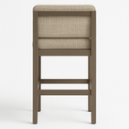 Upholstered Armless Teak Outdoor Bar Stool