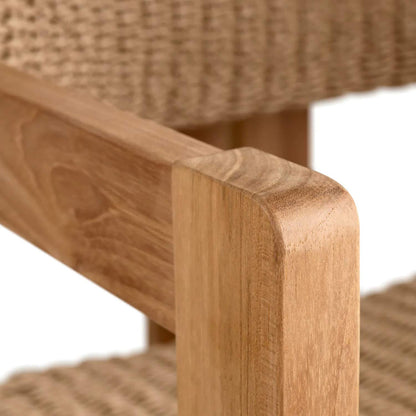 Teak Outdoor Dining Chair with Seat and Back Weaving