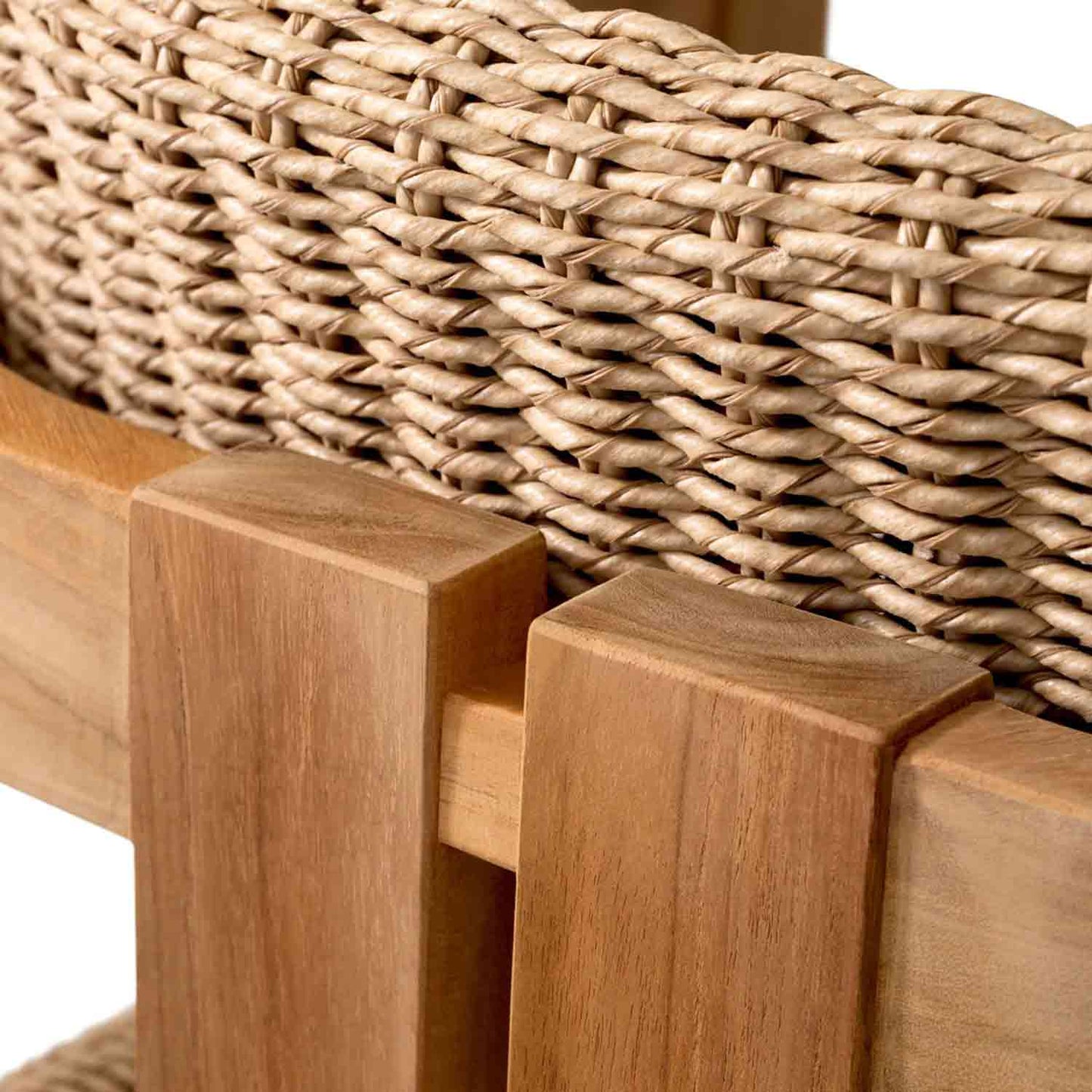 Teak Outdoor Dining Chair with Seat and Back Weaving