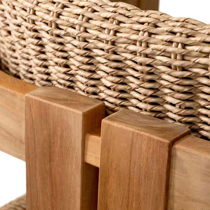 Teak Outdoor Dining Chair with Seat and Back Weaving