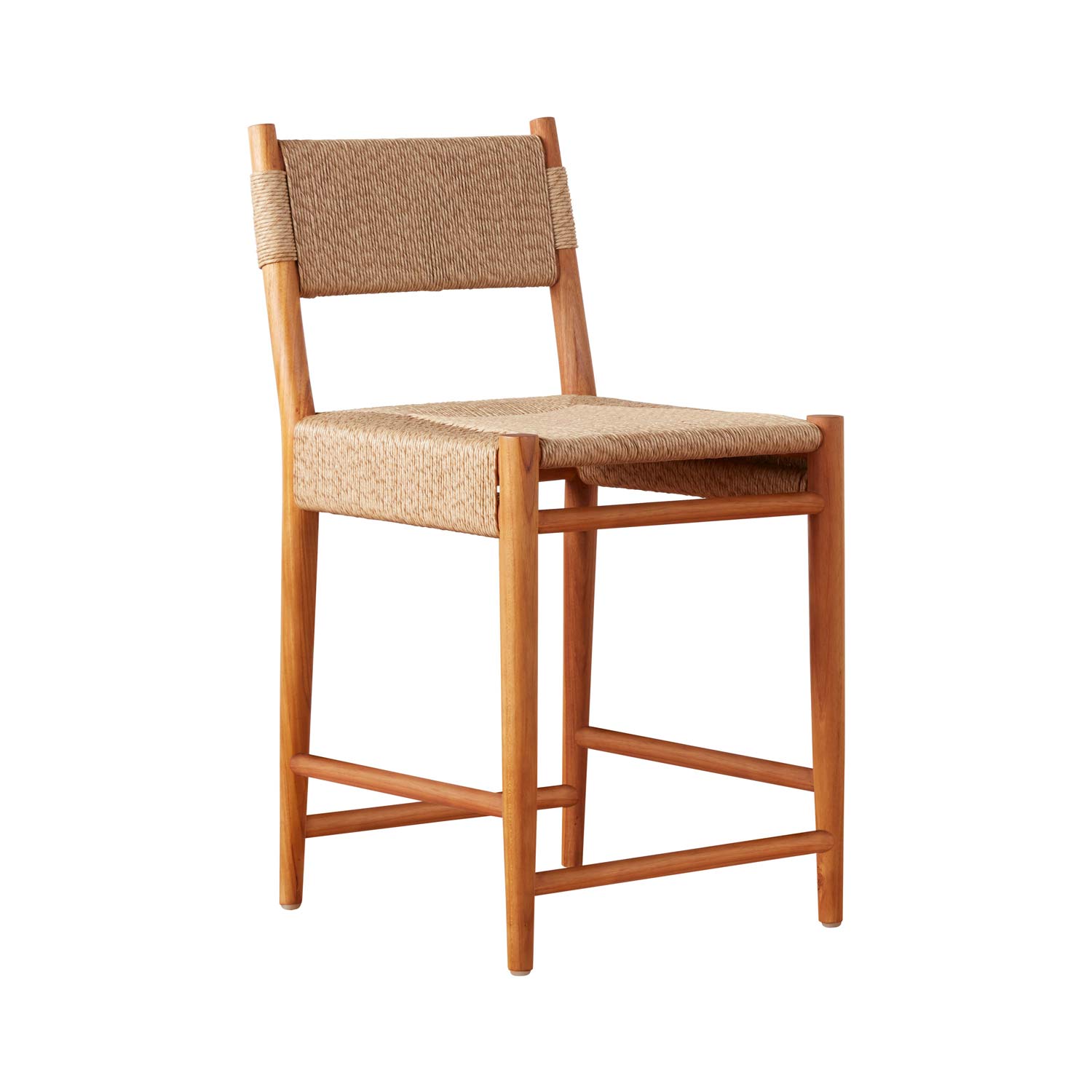Armless Teak Outdoor Bar Stool