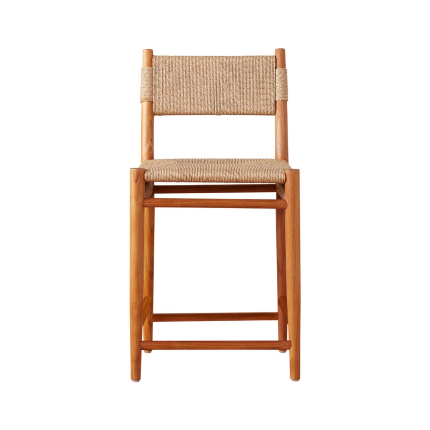 Armless Teak Outdoor Bar Stool