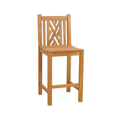 Armless Teak Outdoor Bar Stool