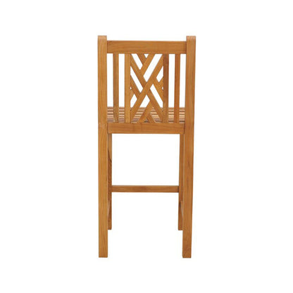 Armless Teak Outdoor Bar Stool