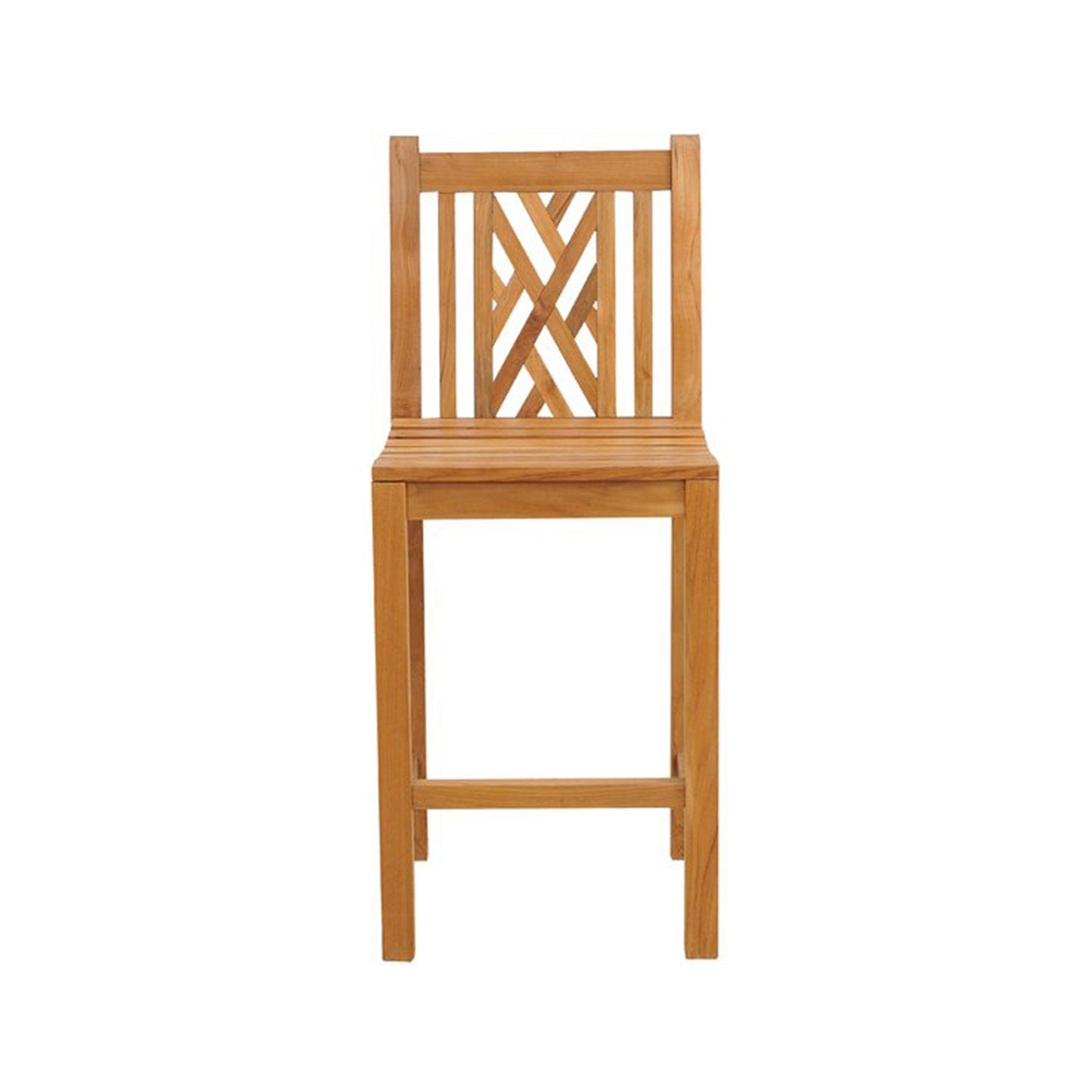 Armless Teak Outdoor Bar Stool