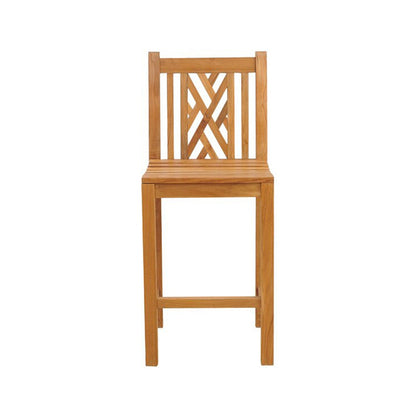 Armless Teak Outdoor Bar Stool