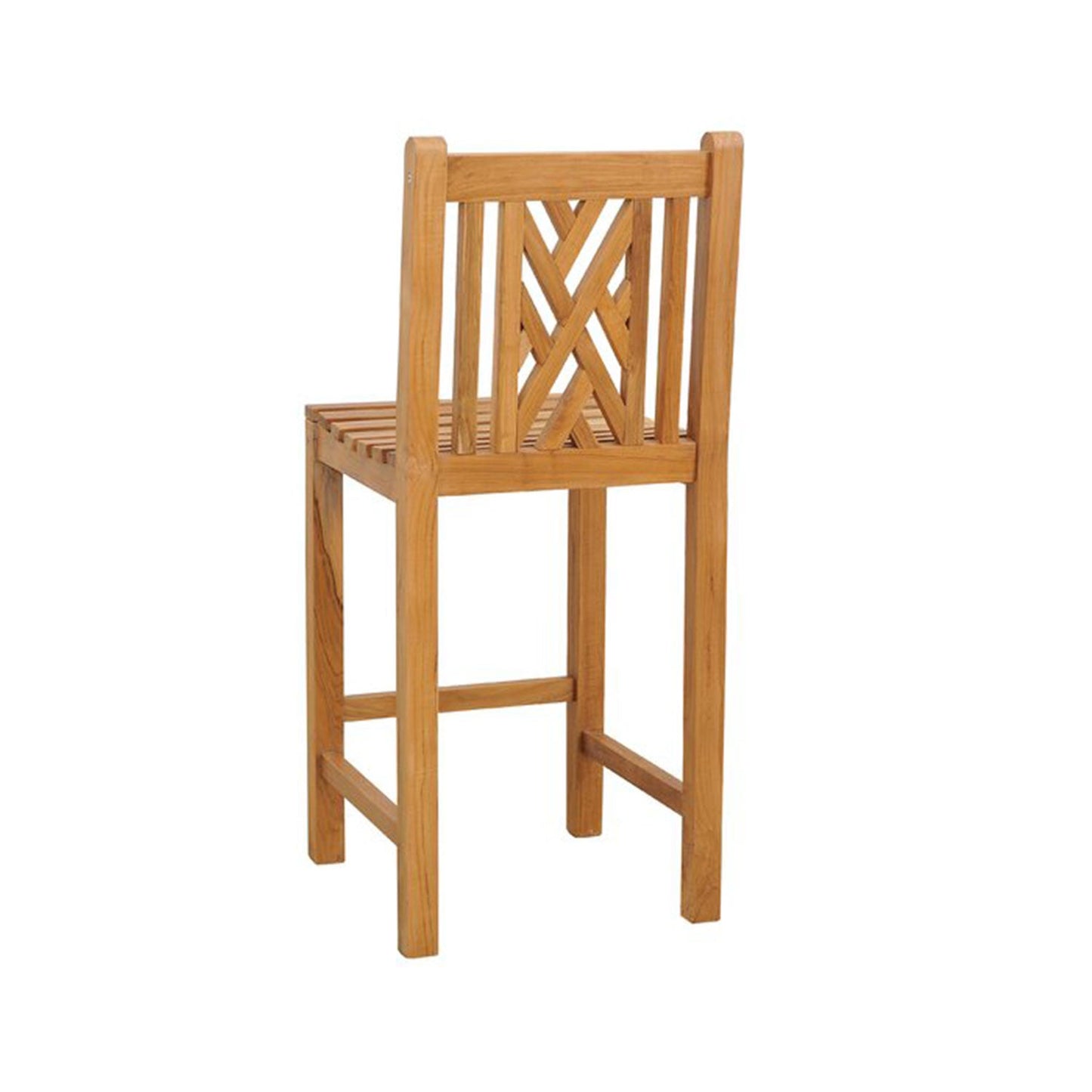 Armless Teak Outdoor Bar Stool