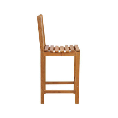 Armless Teak Outdoor Bar Stool