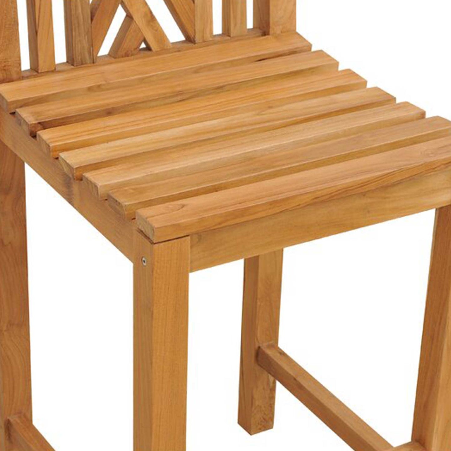 Armless Teak Outdoor Bar Stool