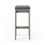 Upholstered Backless Teak Outdoor Bar Stool