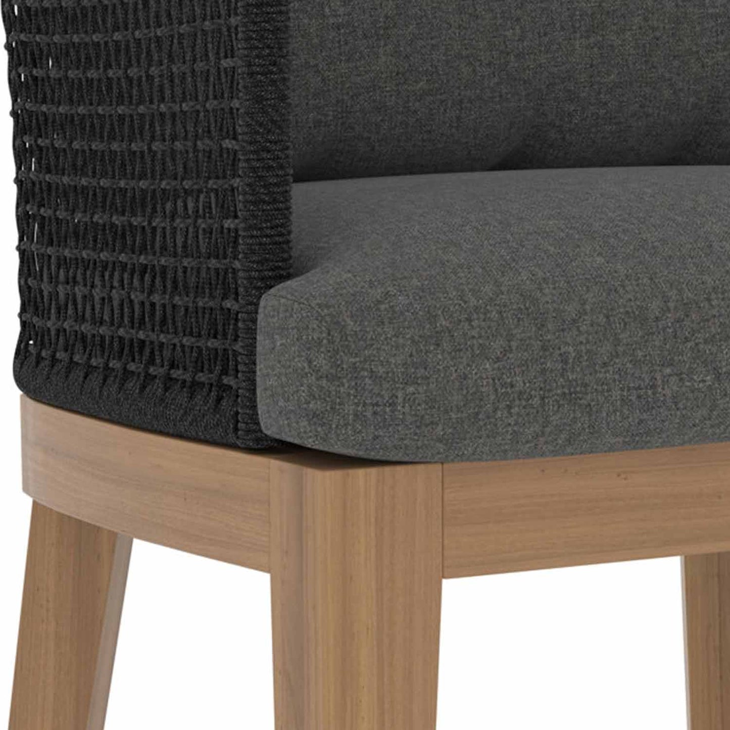 Upholstered Teak Outdoor Bar Stool