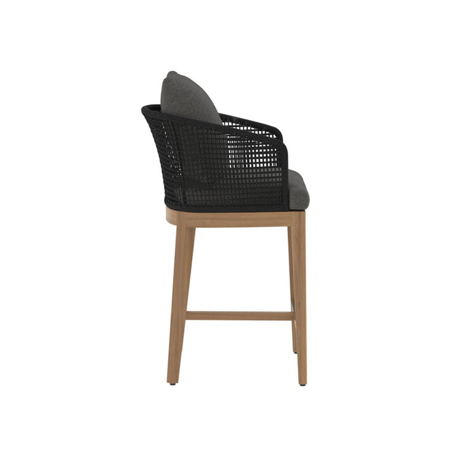 Upholstered Teak Outdoor Bar Stool