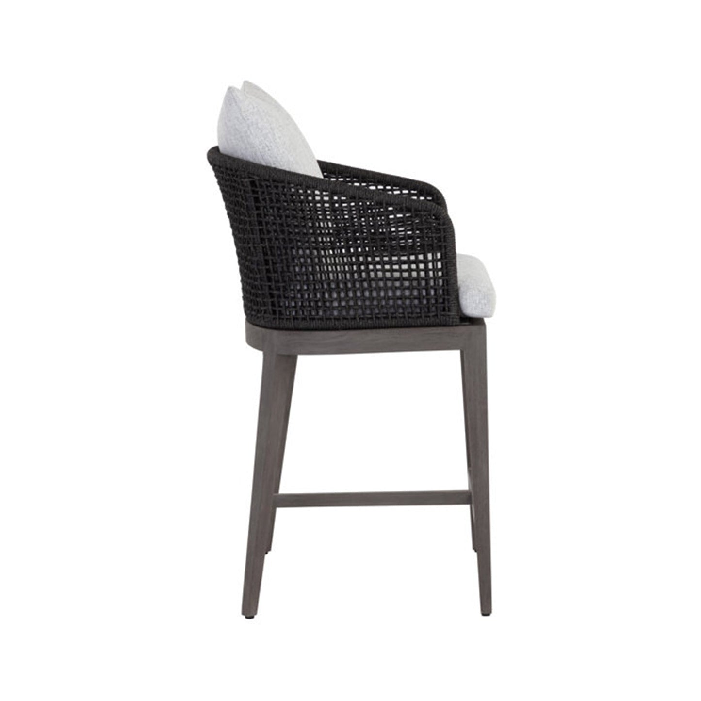 Upholstered Teak Outdoor Bar Stool