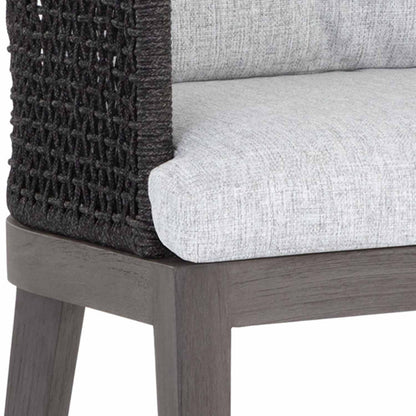Upholstered Teak Outdoor Bar Stool