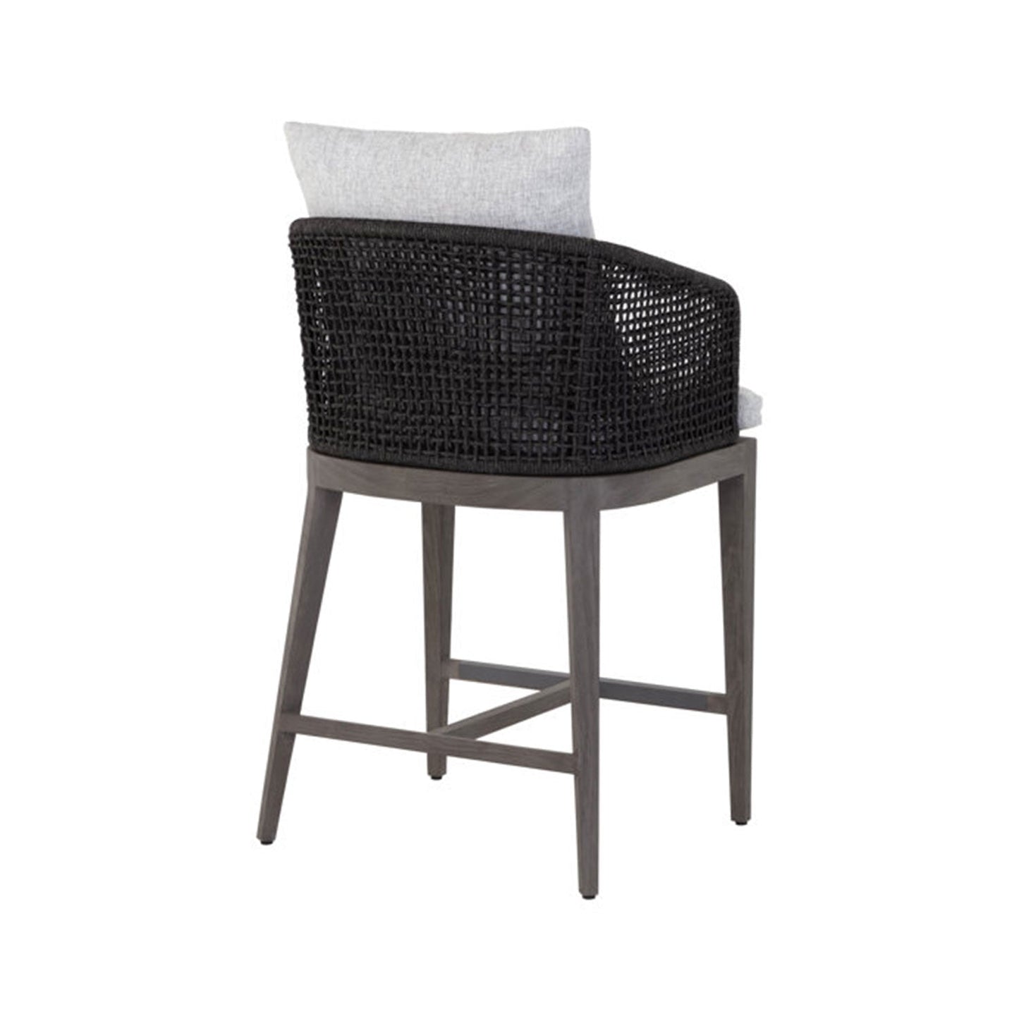 Upholstered Teak Outdoor Bar Stool