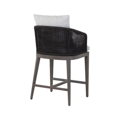 Upholstered Teak Outdoor Bar Stool