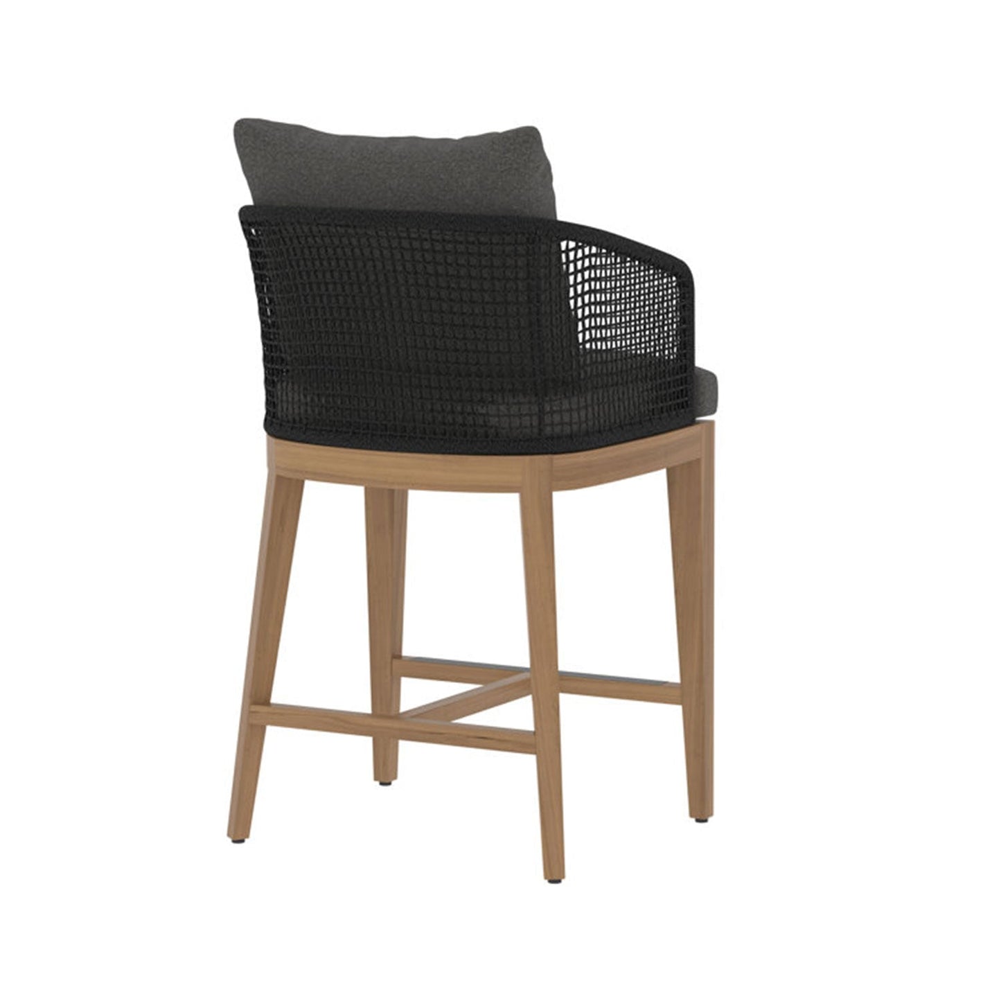 Upholstered Teak Outdoor Bar Stool