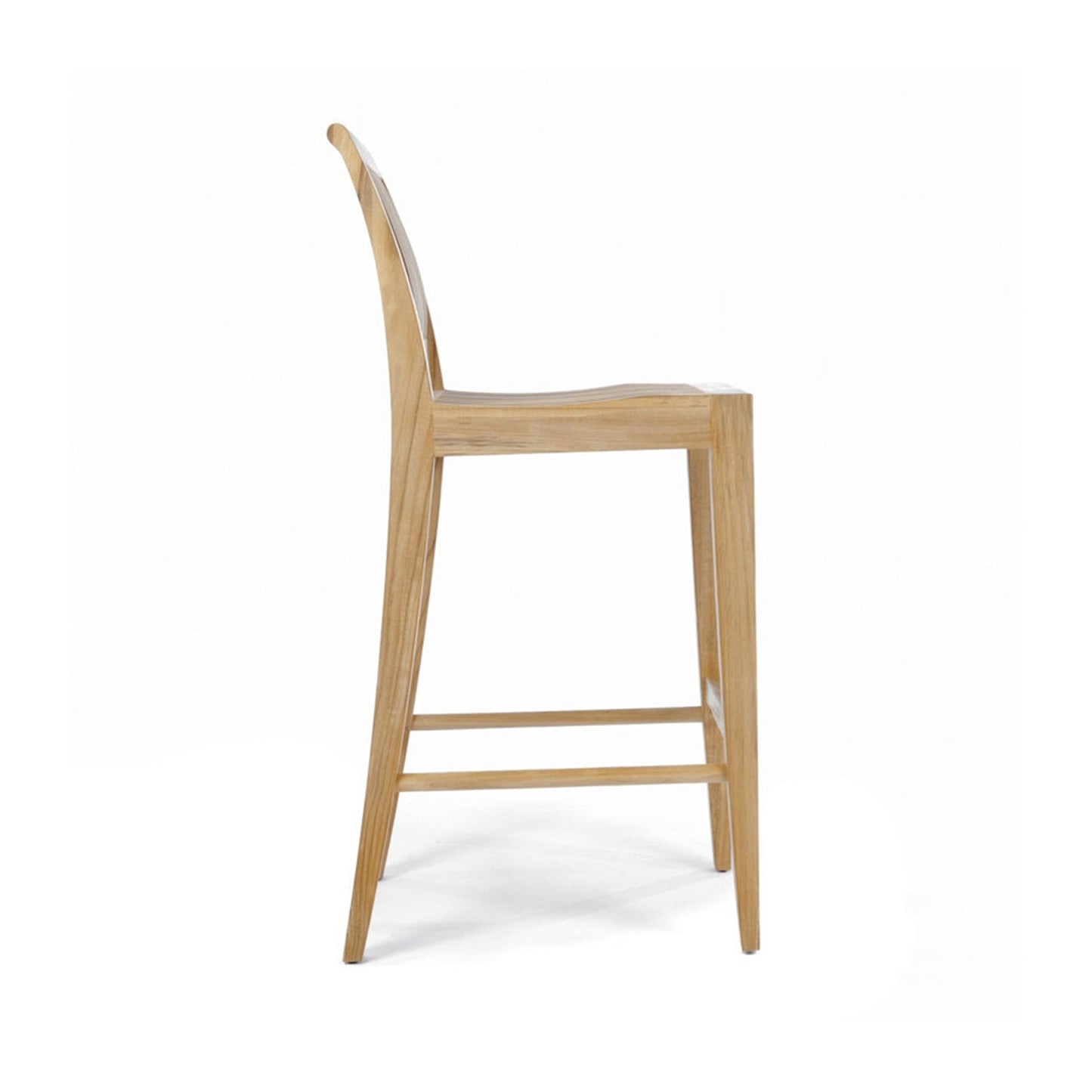 Upholstered Armless Teak Outdoor Bar Stool