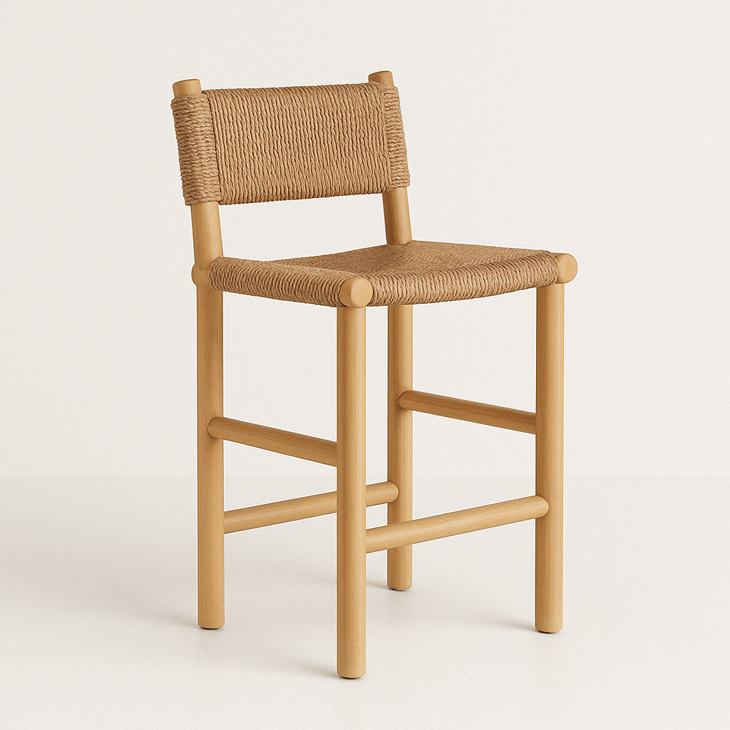 Armless Teak Outdoor Bar Stool